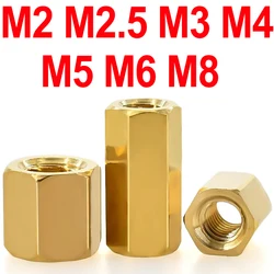 Hex Brass Standoff M2 M2.5 M3 M4 M5 M6 M8 Female Motherboard Spacing Screws Metric Thread Borad Rack Stud Standoffs Bolt Spacers