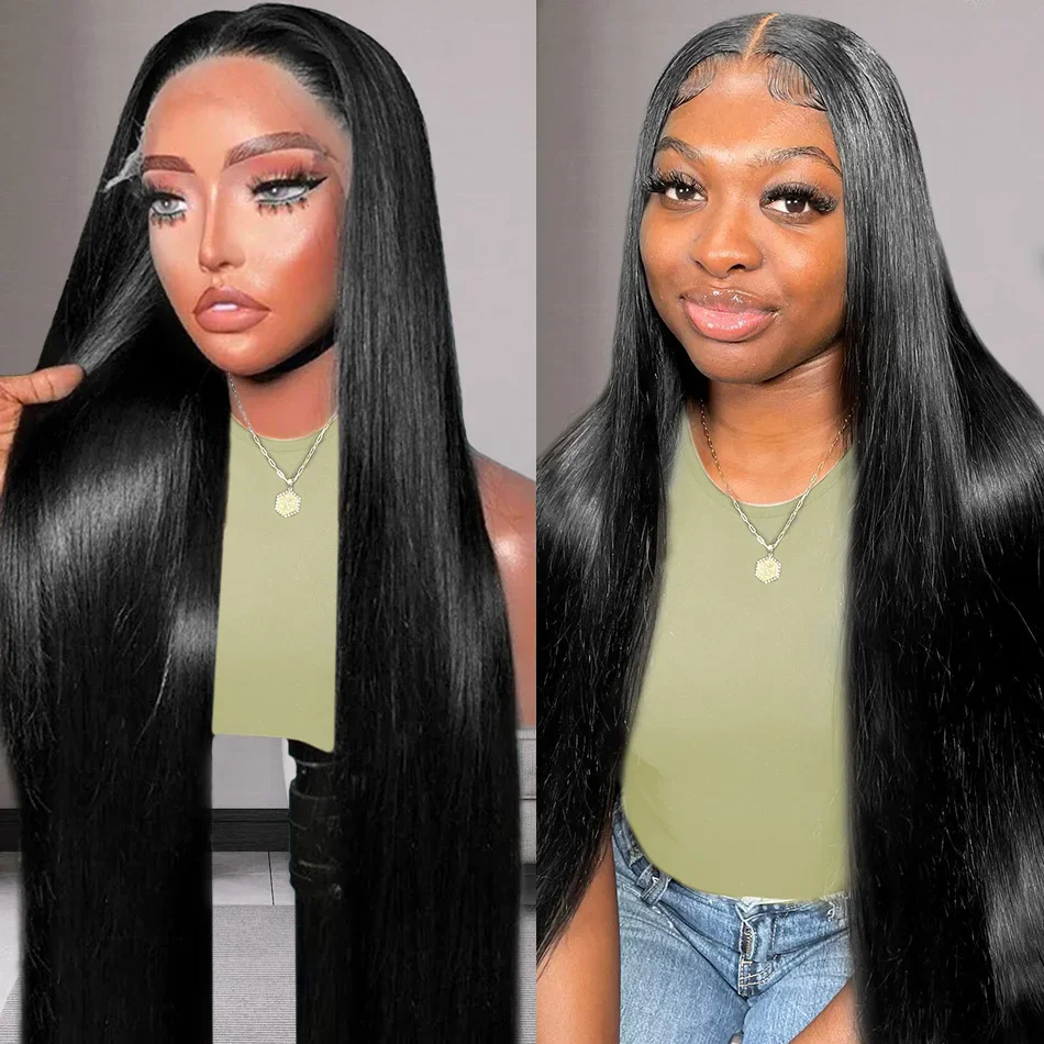 

13x6 13x4 HD Lace Frontal Wig Bone Straight 180% HD Transparent 4x4 Lace Closure Remy Hair Wig For Women Lace Front MYLOCKME