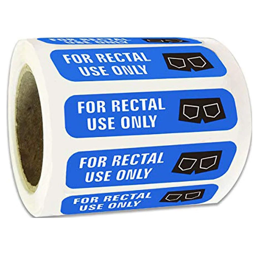 

1.5" x 3/8"for Rectal Use Only Stickers Fluorescent Blue Stickers with Permanent Adhesive 500 Labels Per Roll