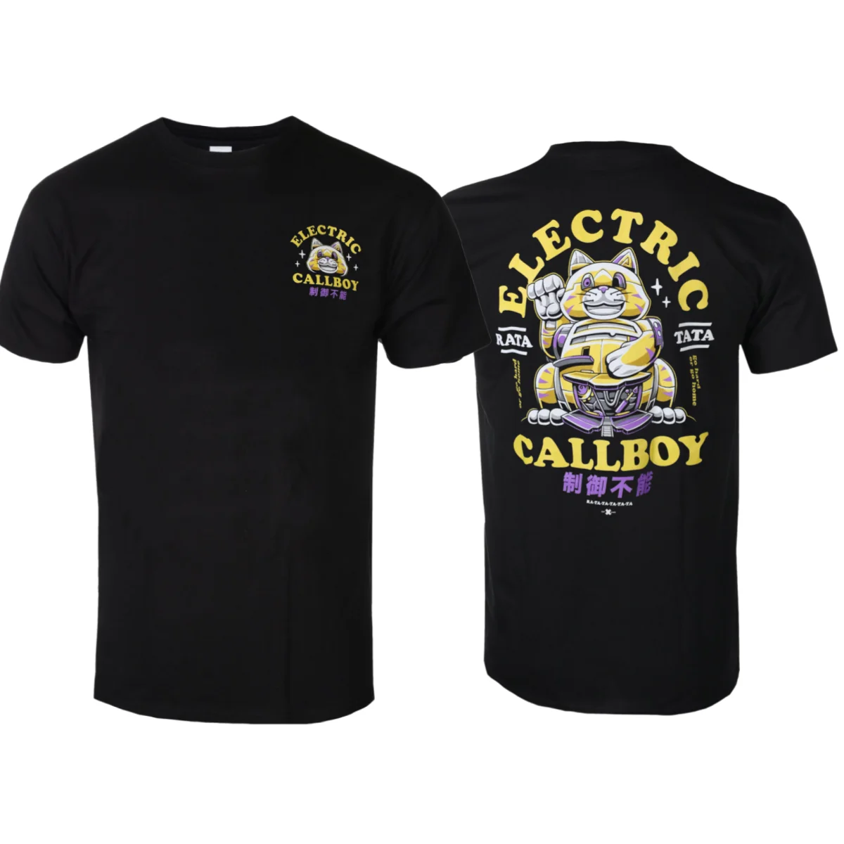 Electric Callboy - Ratatata Lucky Cat Art Pattern Electronicore Band T-shirt Casual Trend Style Cotton T-shirt for Men and Women