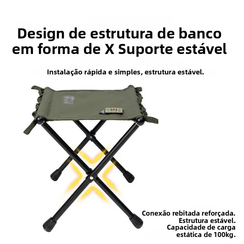 Cadeira Dobrável Tática Portátil Mounthiker para Camping e Pesca, Ultraleve em Liga de Alumínio, Armazenamento Externo, Modelo Little Mazza
