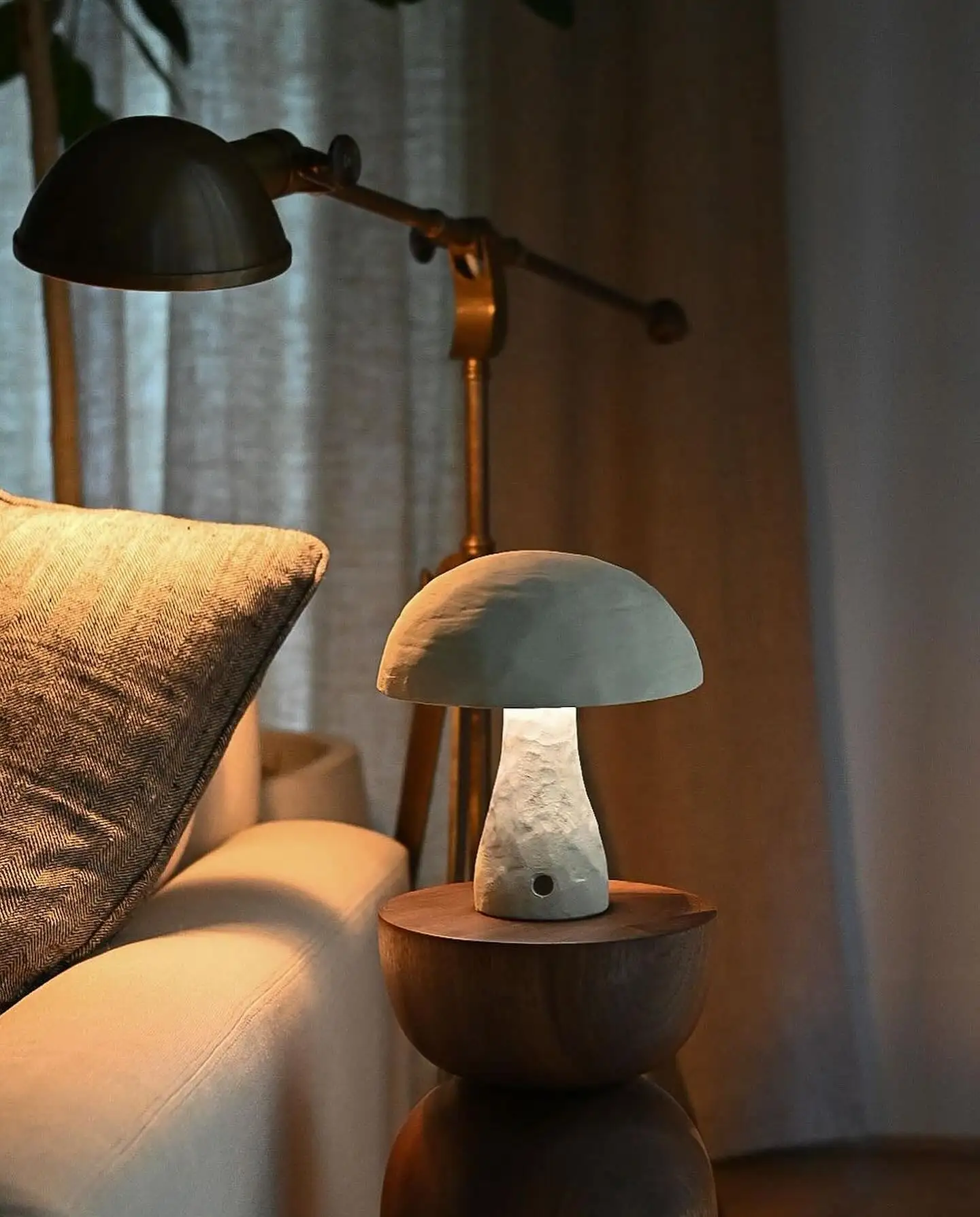 

Mushroom Table Lamp Bedroom Nightstand Lamp Danish Cream Style Living Room Master Bedroom Romantic Ambiance Night Lights