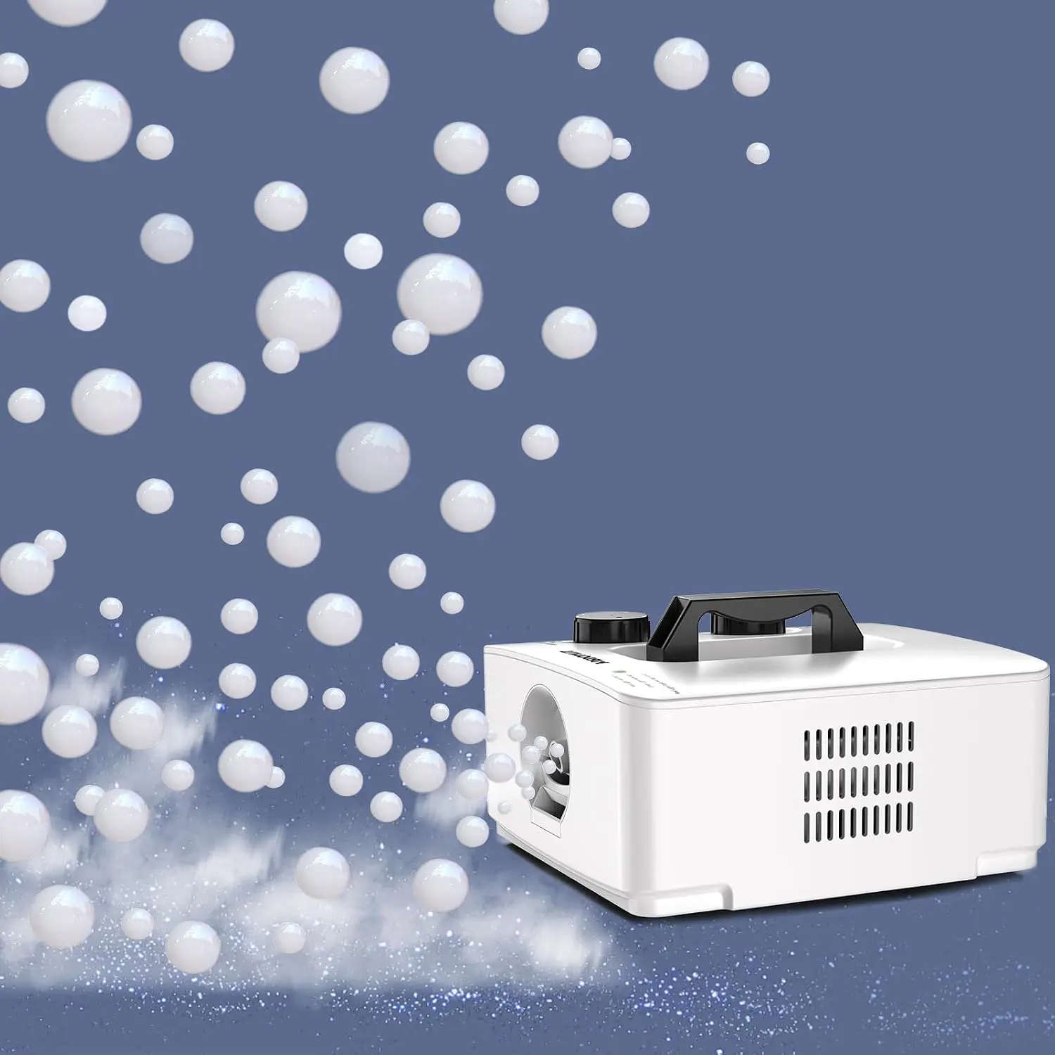 Fog Bubble Machine 2 In 1 No Spill Smoke Bubble Device White