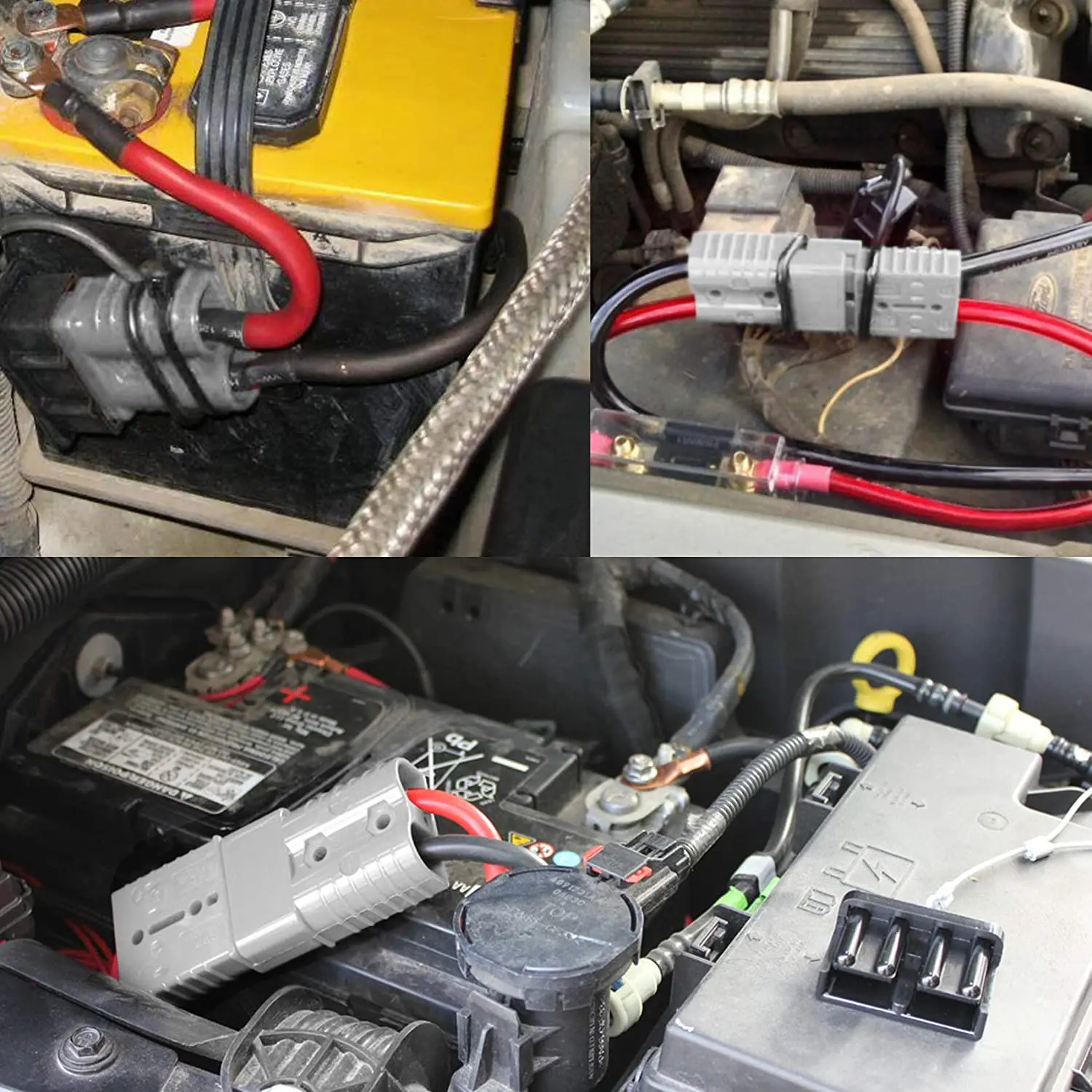 2 piezas de enchufe de conexión rápida 175A 600V conector rápido de batería enchufe de alimentación conexión de cabrestante gris para cable máximo de 1AWG