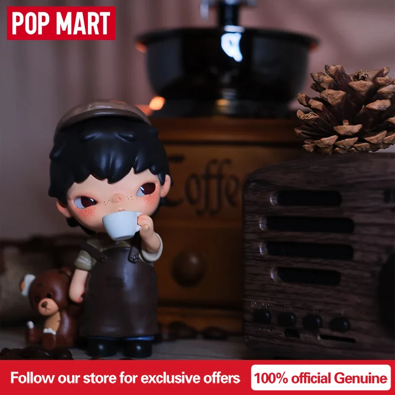 

Подлинные фигурки POPMART Hirono Coffee Series, слепая коробка, модные игрушки, украшения и фигурки аниме, сюрпризы, рождественские подарки