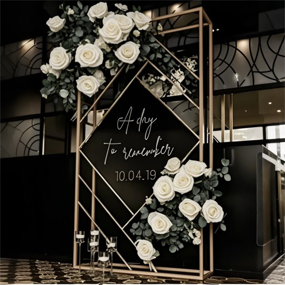 

Золотой свадебный арочный фон, свадебное украшение дома на открытом воздухе. Подставка для воздушных шаров на день рождения, открывающийся фон