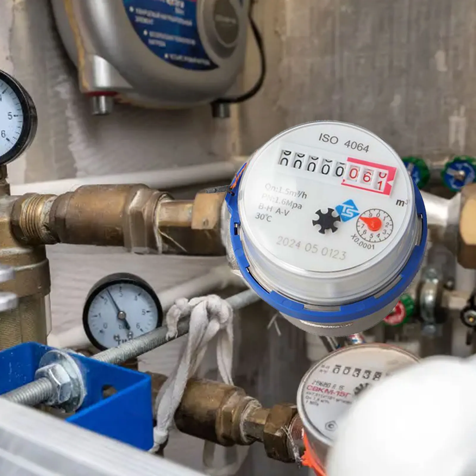 

Mechanical Rotor Digital Cold Water Meter Perfectly Suited for Home Use Featuring an Adjustable Reading Mechanism