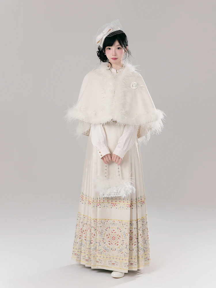 

Original Tee Lives Cloak Beige HanYue ChongMa Skirt Ele Lady Feel Pure E-commerce Spring 2025 Hanfu f Skirt