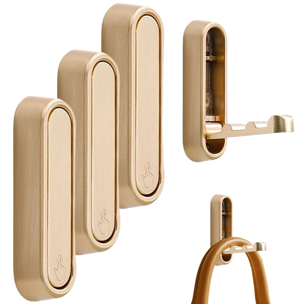 

4 Pcs Foldable Wall Hook Door Clothes Coat Hat Bags Hanger Zinc Alloy Wall Hanging Hook Space-Saving for Home Kitchen Bathroom