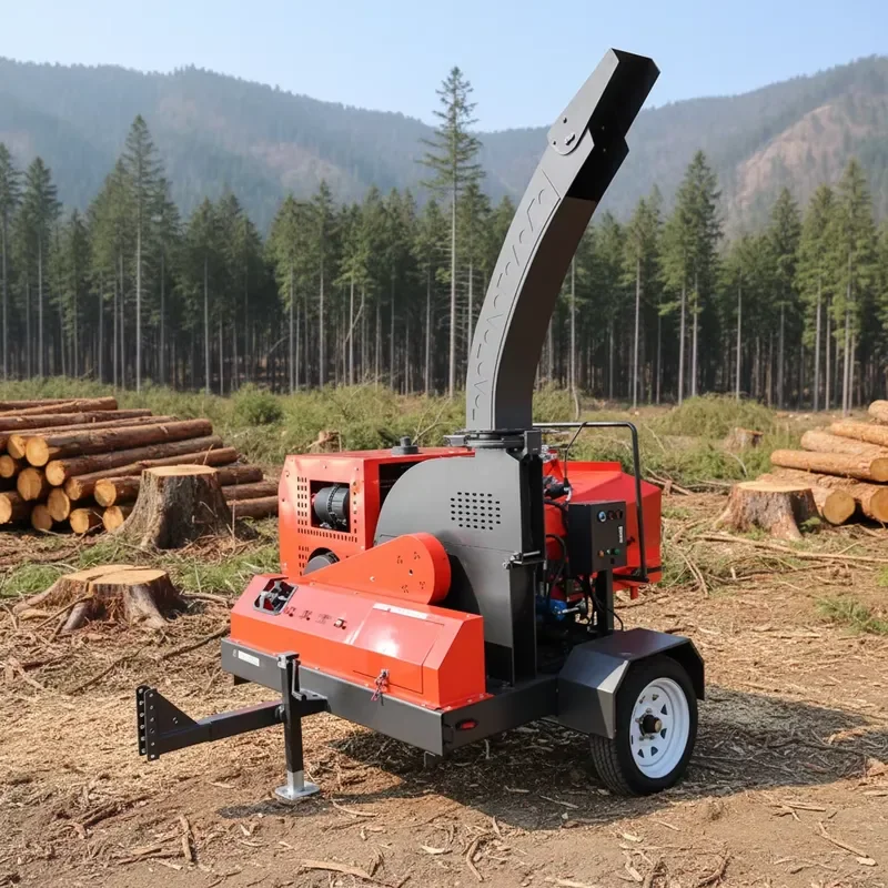 Diesel Wood Chipper Shredder with 2 4 T/H Capacity for Tree Branch and Garden Waste