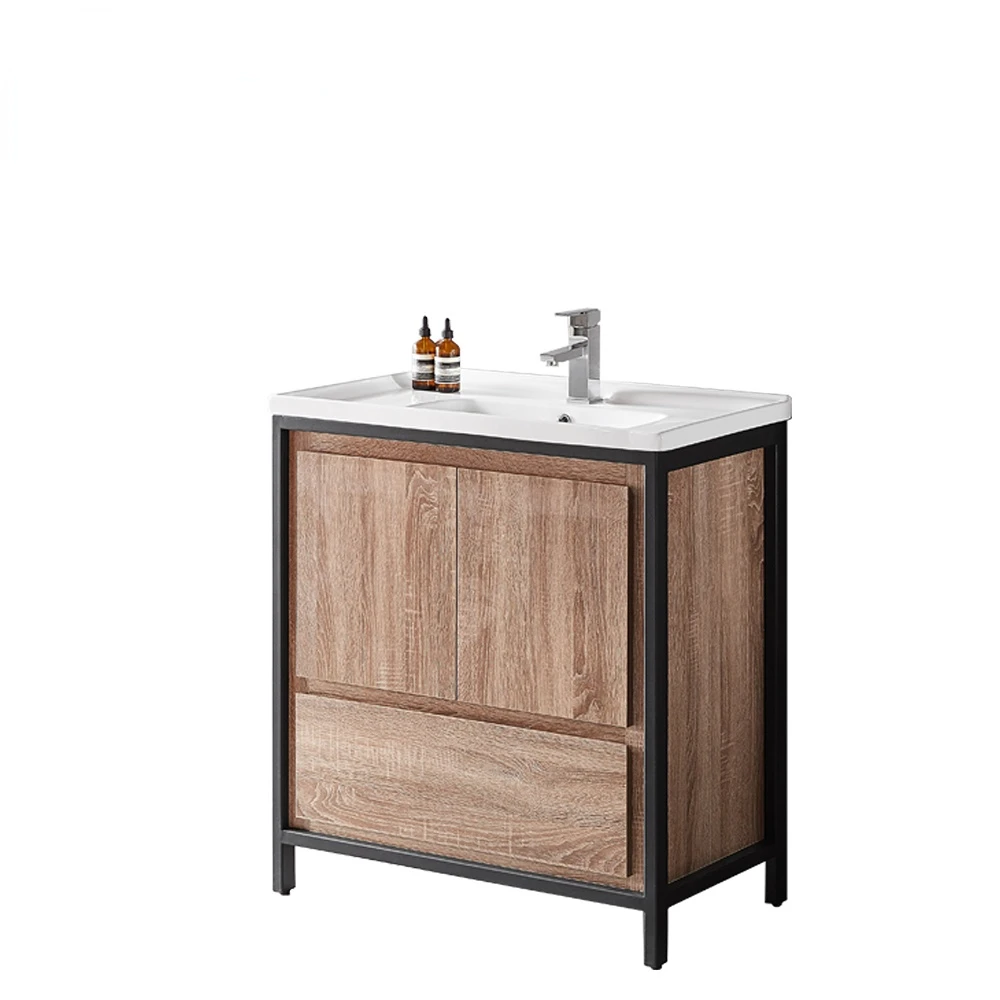 Wholesales modern drawer bathroom sink basin mirror cabinet wood vanity with legs