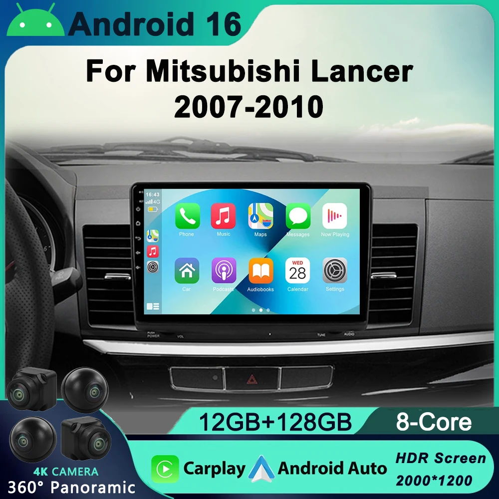 

Android 16 Car Radio For Mitsubishi Lancer 10 CY 2007 - 2017 Multimedia Video Player 2 din WIFI Navigation GPS Stereo DVD