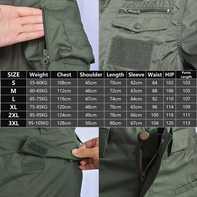 Military Uniform Tactical Uniform Sets Summer Thin Men's Sets Breathable Training Clothes Hunting Gear Outdoor Combat Uniforms