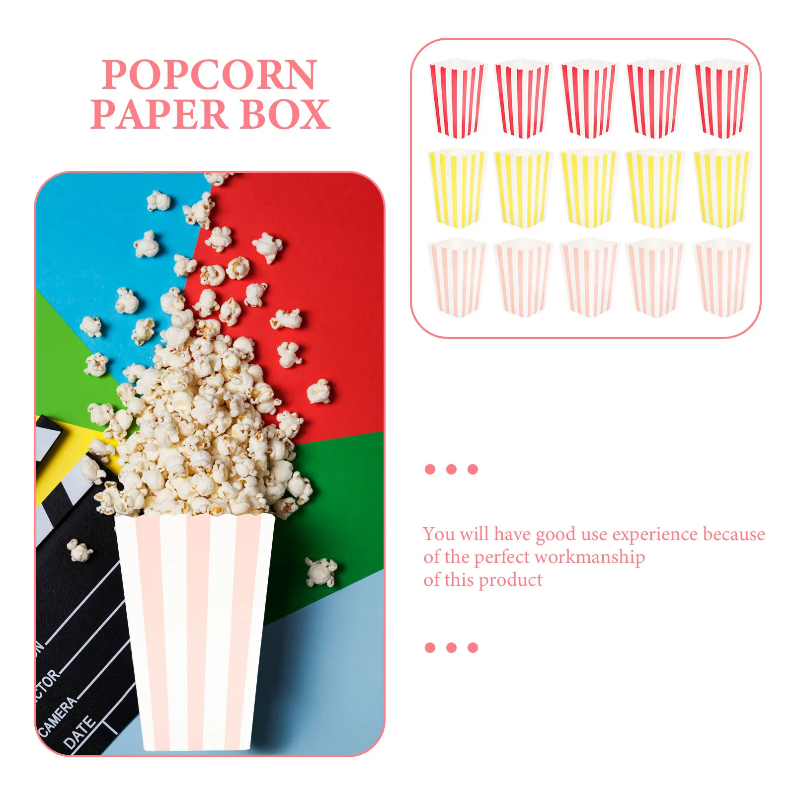 

60 Pcs Popcorn Carton Graduation Boxes Paper Containers Movie Party Mini Child