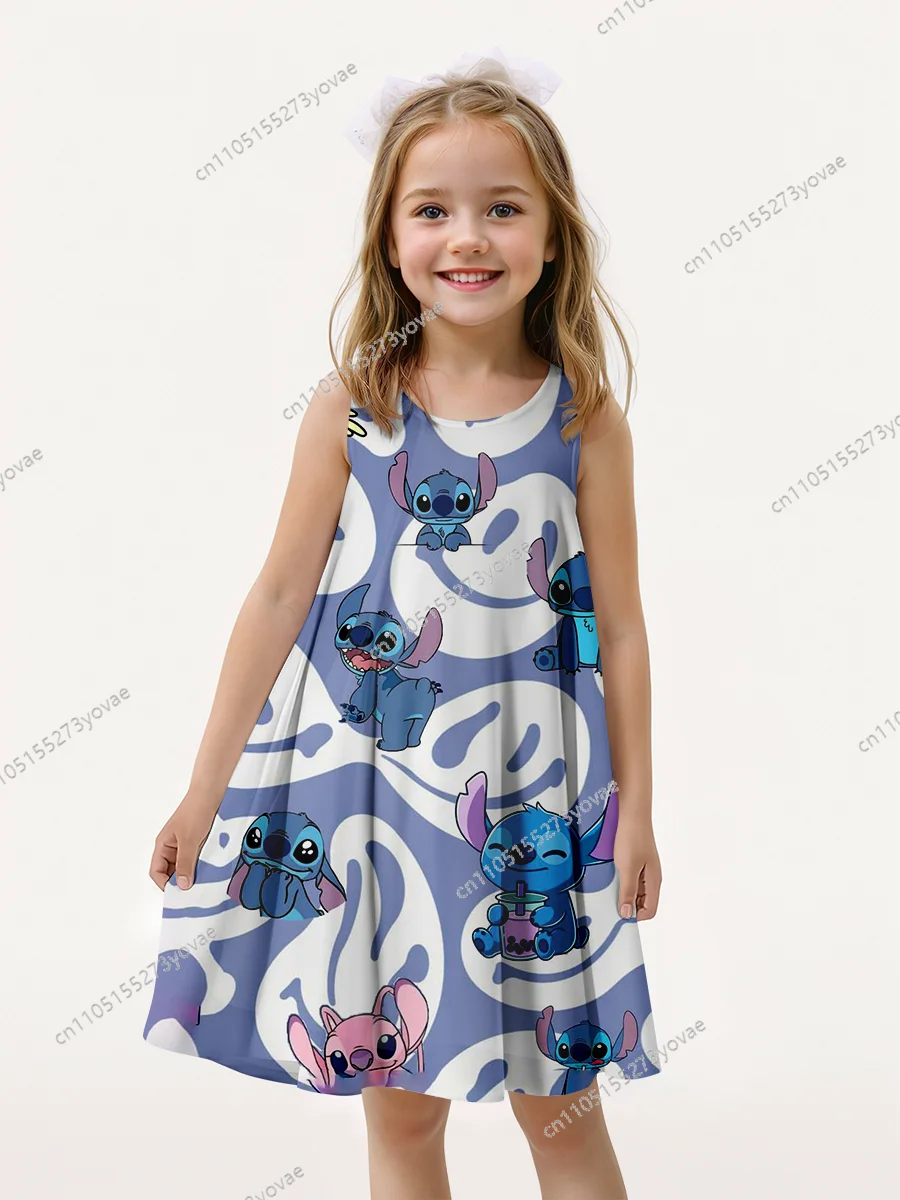 

3D printed Stitch sleeveless dress, with an adorable design that's super charming, making summer outfits full of vitality