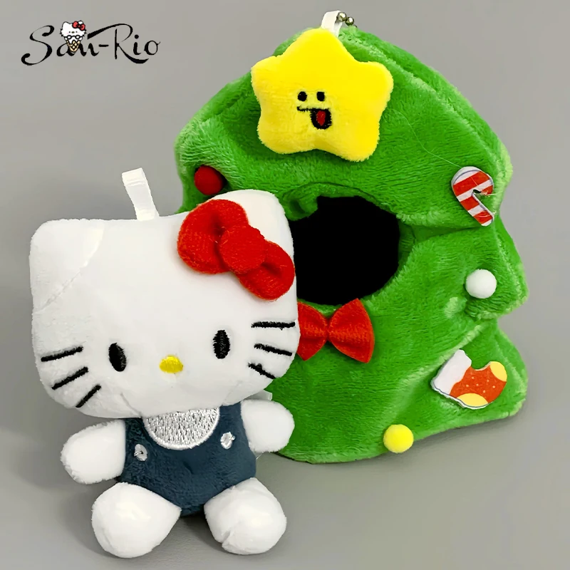 Hallo Kitty Plüsch Puppe Schlüsselanhänger Liebe Knoten Weihnachtsbaum Dress Up Puppe Abnehmbare Plüsch Rucksack Anhänger Dekorative Spielzeug Geschenke