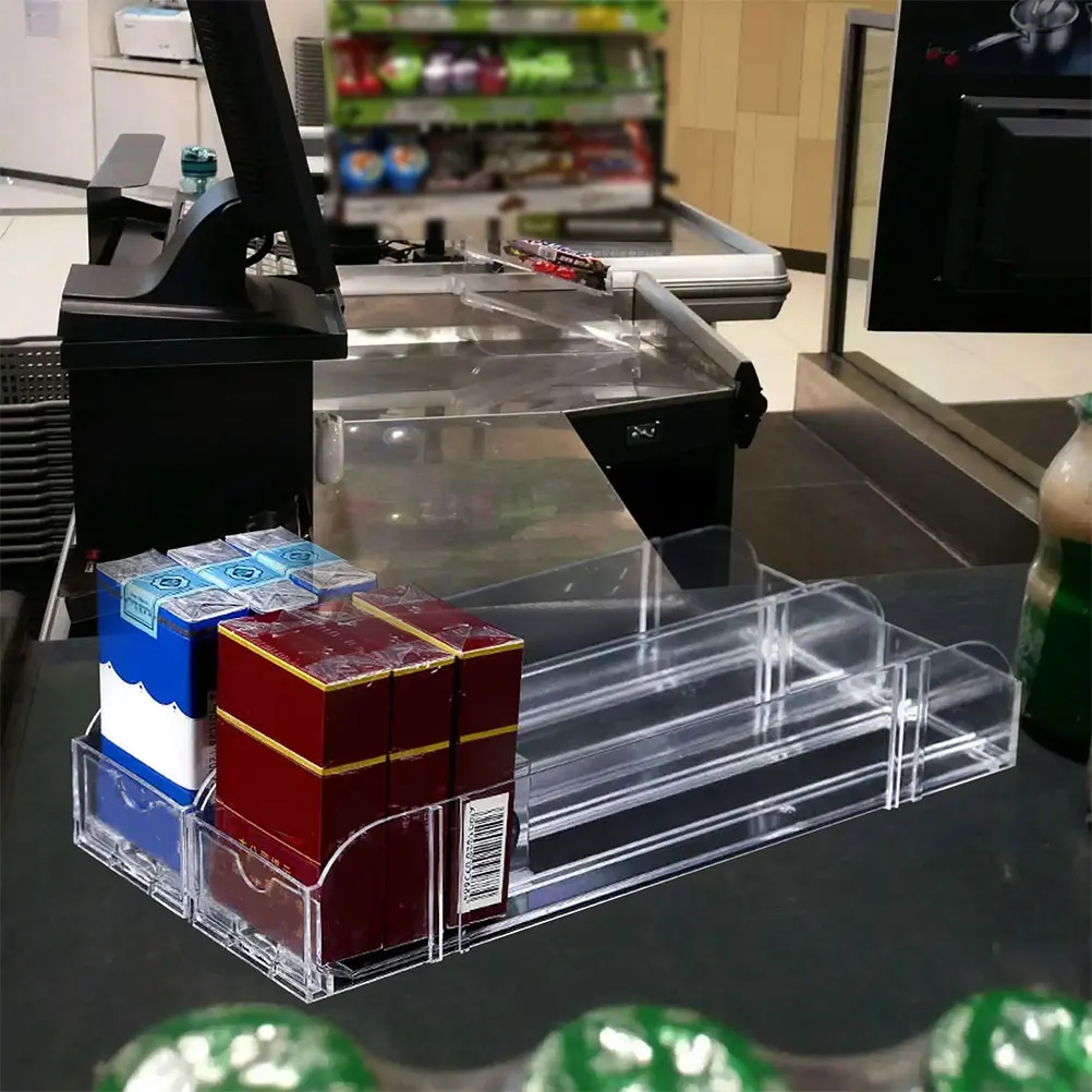 

28cm Single Auto Cigarette Pusher Rack Store Display PC Holder Transparent Showcase Flexible Durability Easy Use