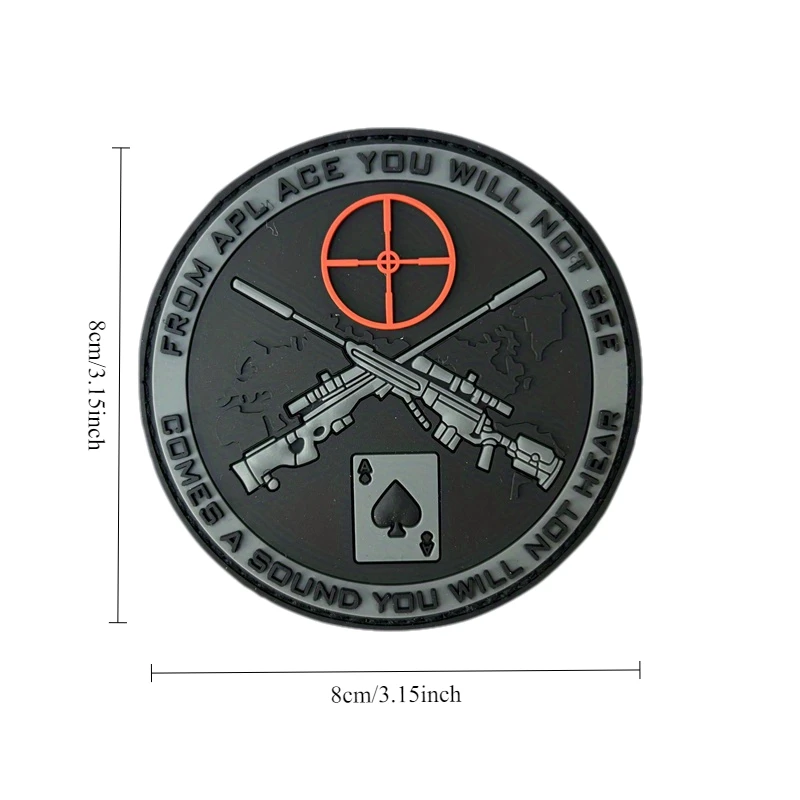 Parche táctico PVC 3D francotirador – Insignia de moral con velcro - imagen 2
