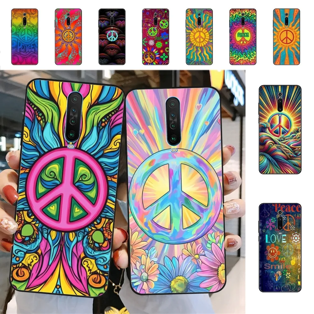 

Psychedelic Art Peace Phone Case For Redmi 5 6 7 8 9 10 plus pro 6 7 8 9 A GO K20 K30 K40 pro plus F3 Fundas