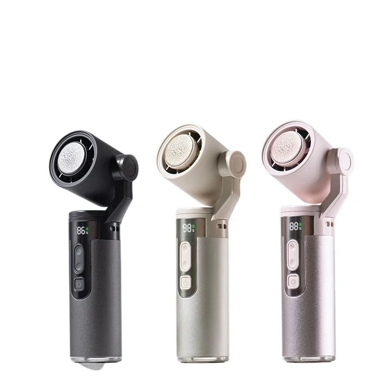 

Hand-hold Mini Cooling Fan Gimbal High-speed USB Charging Portable Aluminum Mini FanHand-hold Rotates 180° Lighting Fan Gifts