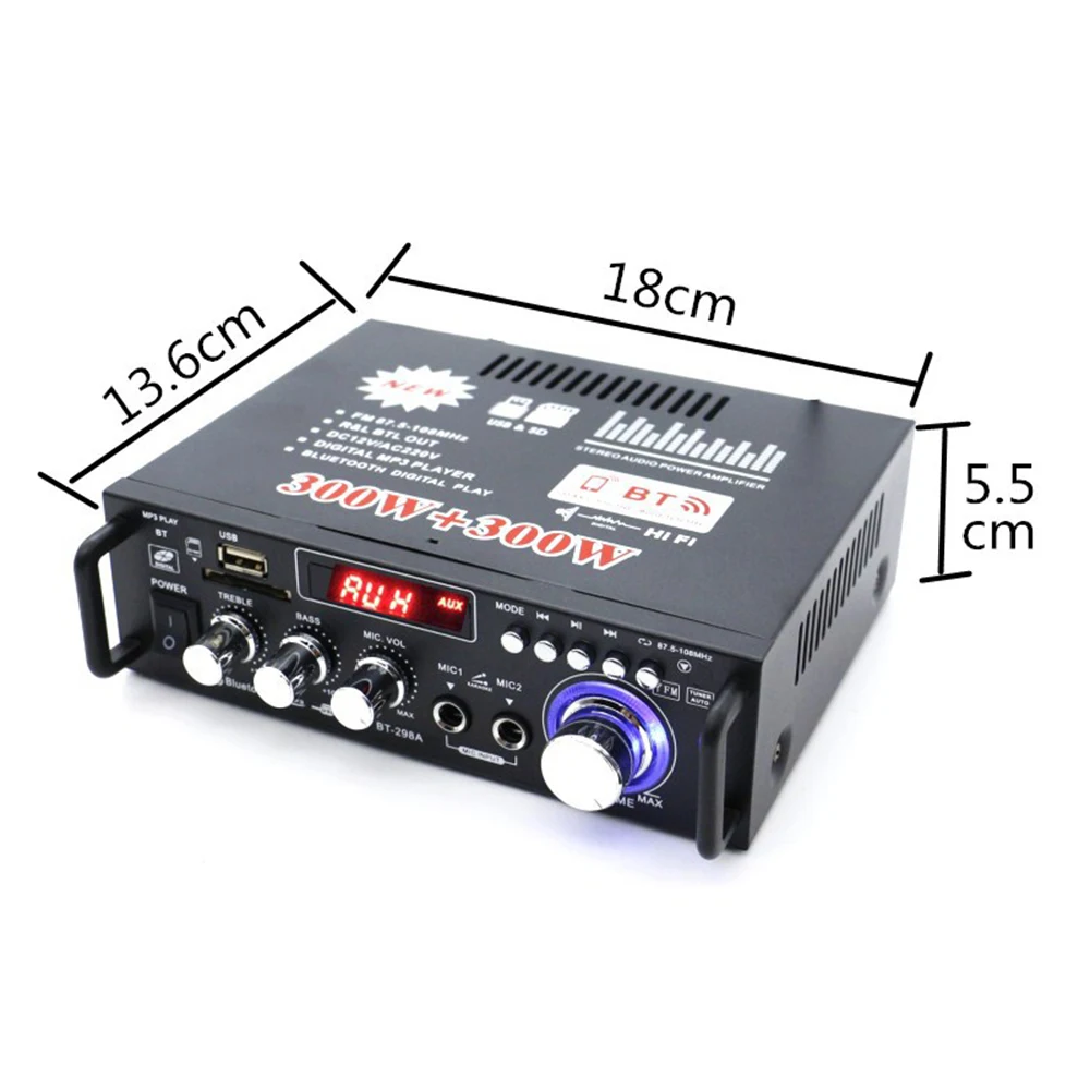 Mini Amplificador De Áudio Doméstico, Subwoofer, Home Theater, Sistema De Som, Profissional