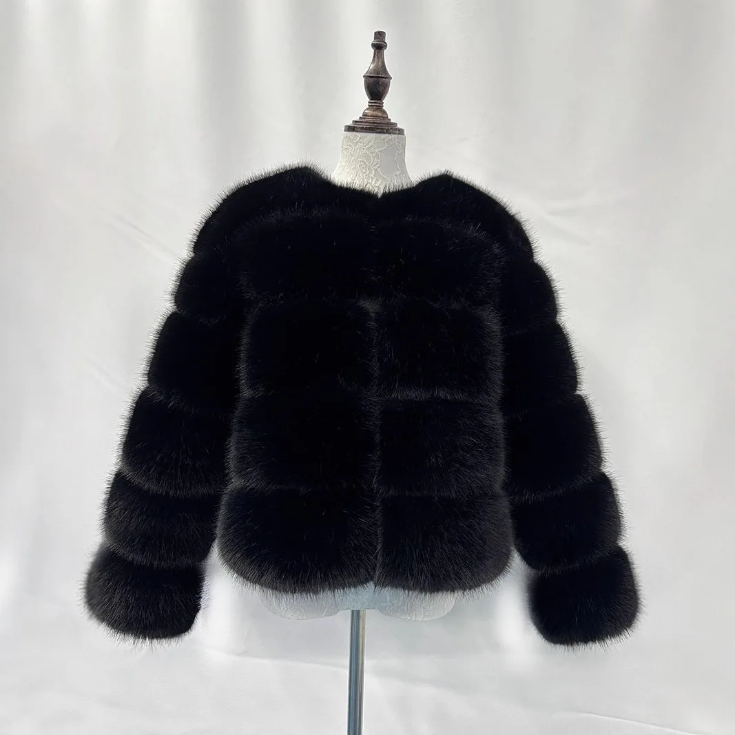 Faux Fur Coat Women Winter Thick Warm Short Jacket Fluffy Furry Outwear