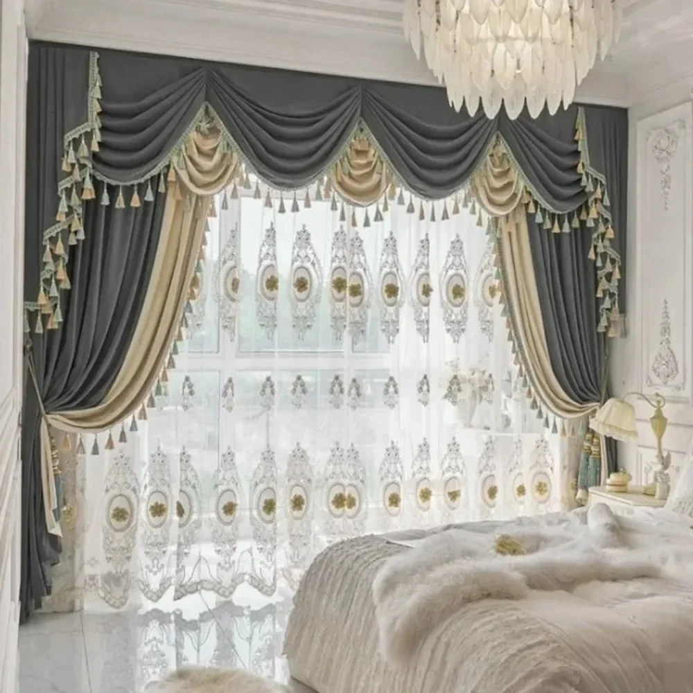 

Шторы для гостиной, спальни, простые высококачественные американские ретро бархатные теплые ветрозащитные цветные роскошные затемняющие шторы