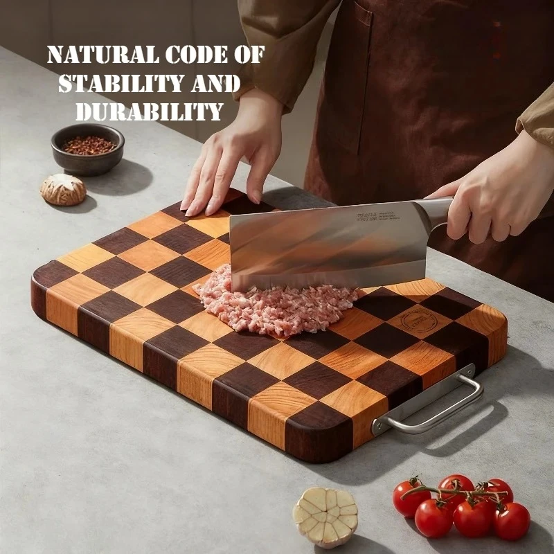 طباخ الملك الشطرنج لوح تقطيع خشب متين لوح تقطيع المطبخ خشب الأبنوس لوح تقطيع أواني منزلية خشبية #4
