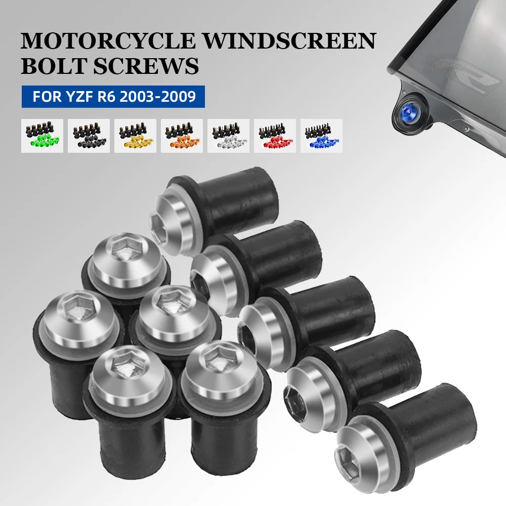 Windshield Bolts Windscreen Kit Screws For Yamaha YZF R6 YZF-R6 2003 2004 2005 R6S 2006 2007 2008 2009 Accesorios Para Motocross