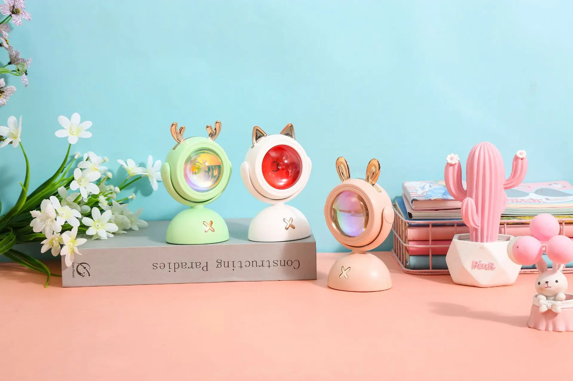 New cute pet sunset light creative atmosphere light mini LED projection light colorful sunset light night light birthday gift