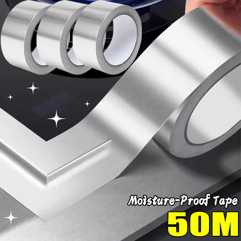 

Aluminum Foil Tape High-Temperature Resistant Adhesive Tapes Moisture-Proof Mildew Waterproof Tape Sticker Kitchen Bathroom Tool