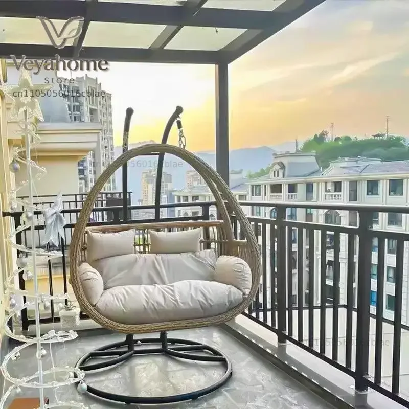 Outdoor Hanging Basket Household Swing Bird's Nest Rattan Chair Hanging Basket Single Double Rocking Chair