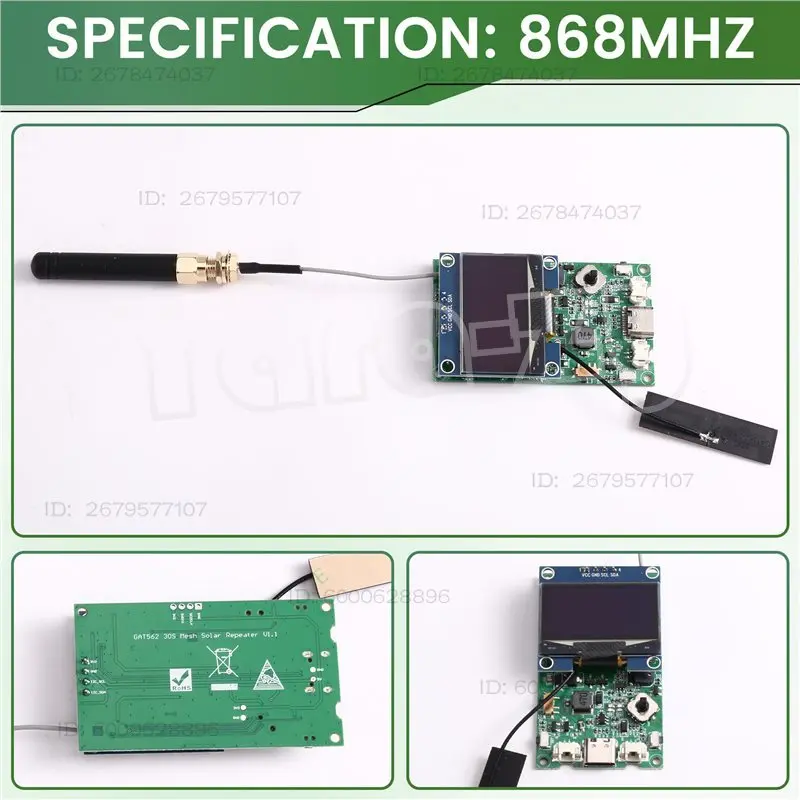 ABFU-GAT562 30S Pod Lora Meshtastic Module RF52840 SX1262 L76K GPS 30Dbm Lora Meshcore BT WIFI 1.3-Inch OLED Display