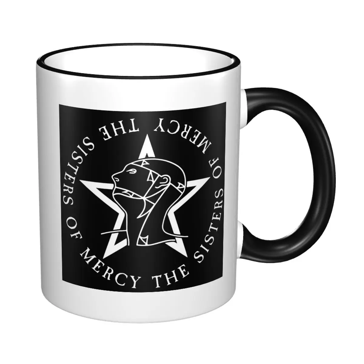 Round Text Logo - Goth - The Sisters Of Mercy Mug Funny Ceramic Coffee Cups Tea Mugs Milk Cup Drinkware Gifts for Woman Man