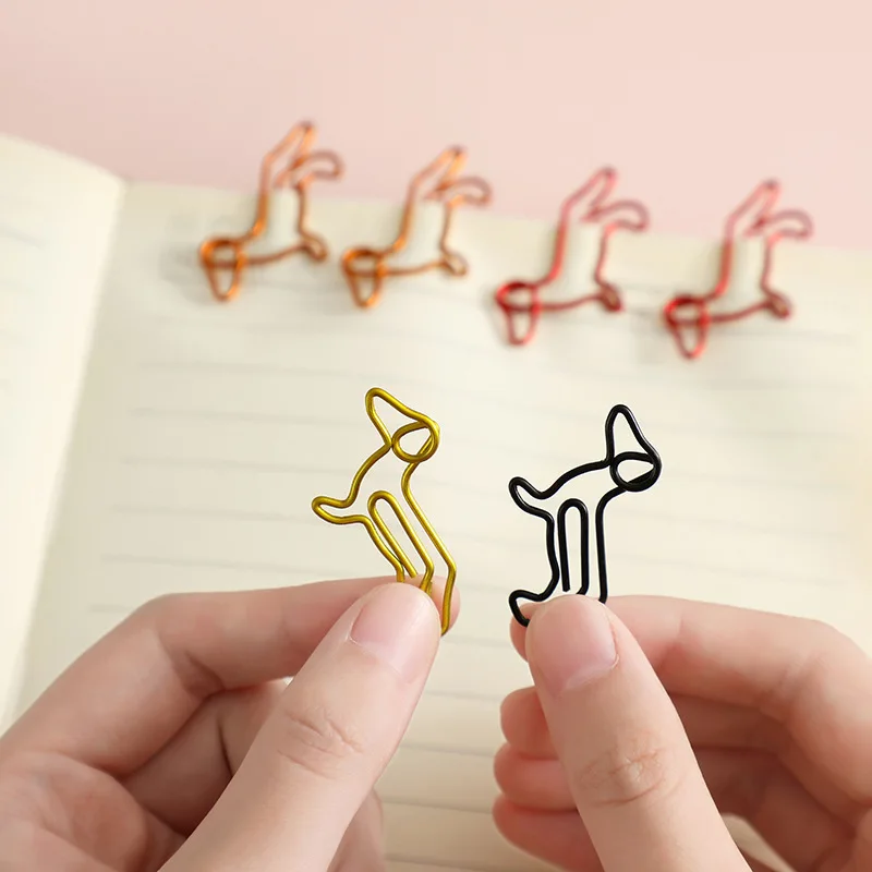 Multicolor Dachshund Shaped Metal Paper Clips, Creative Animal Bookmark Clips for Office Document Organization and Stationery