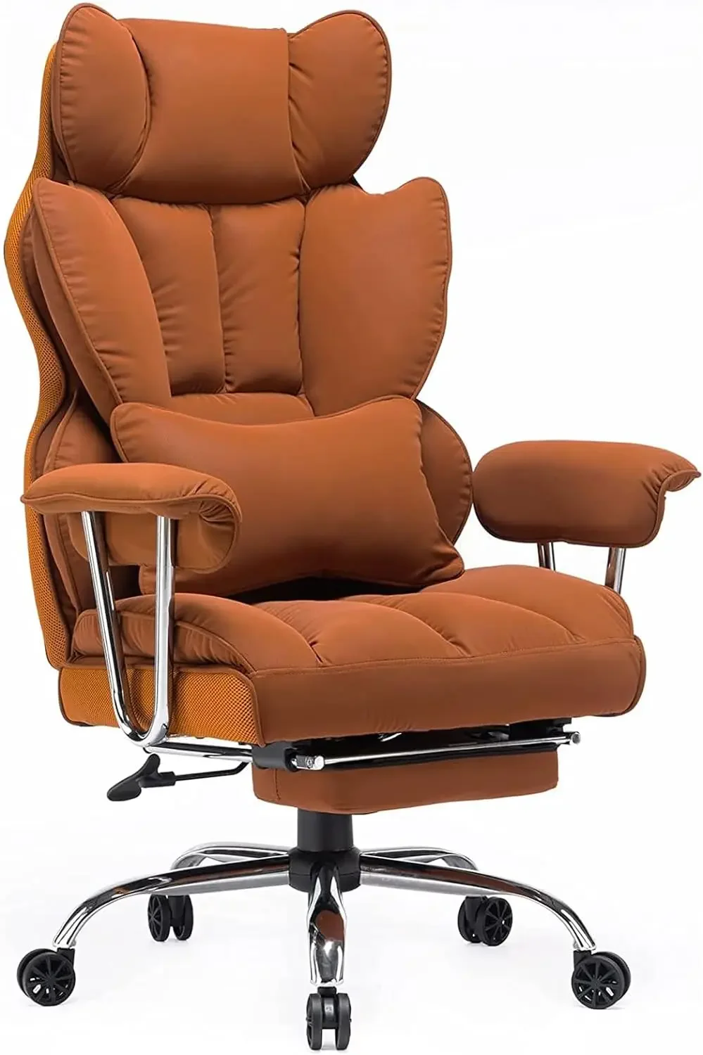 Office Chair PU Leather Ergonomic office chair Swivel chair with leg rest and lumbar support