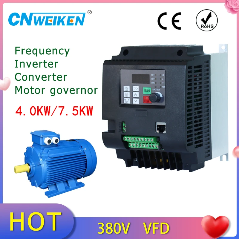 380V 2.2kw 5.5KW 7.5kw 3 Phase Output 380V Frequency Converter / Adjustable Speed Drive / Frequency Inverter / VFD