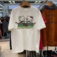 2025 Summer's Latest High-quality Comfortable and Fun Kitty Cat Print Pattern Men Women Popular Short Sleeved T-shirts Top