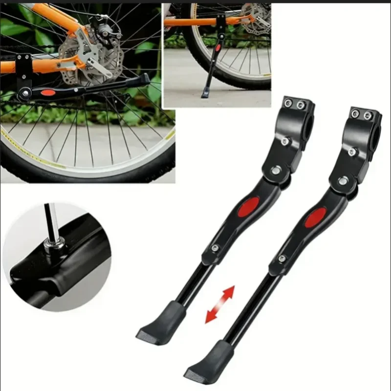 Aluminum Alloy Kickstand, Bicycle Rear Bracket Adjustable Length, MTB 26 Inch Bicycle Side Support