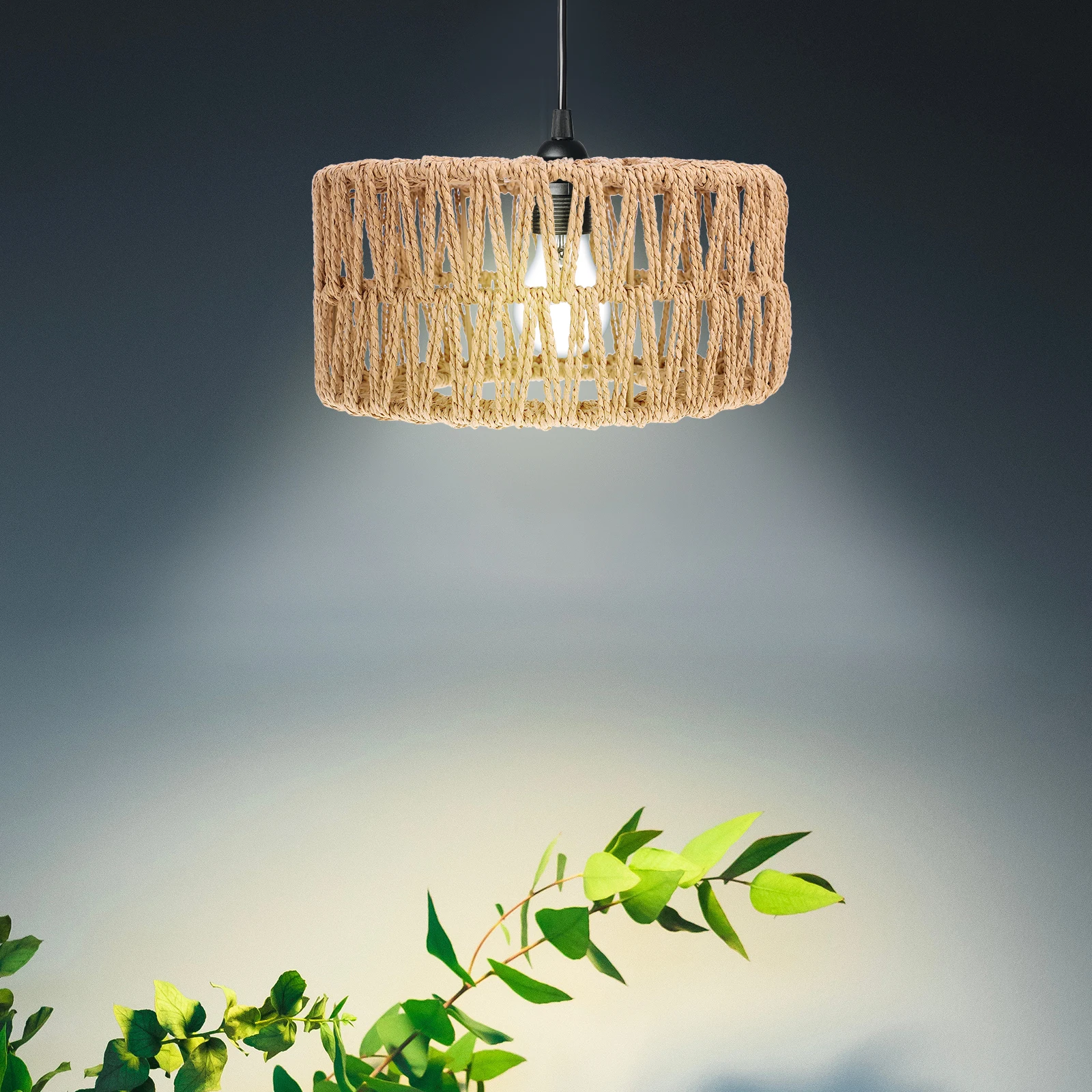 

Rustic Woven Straw Rope Lamp Cover Replacement Light Shade For Ceiling Pendant Lamp Hotel Bar Home Decor Small Size S