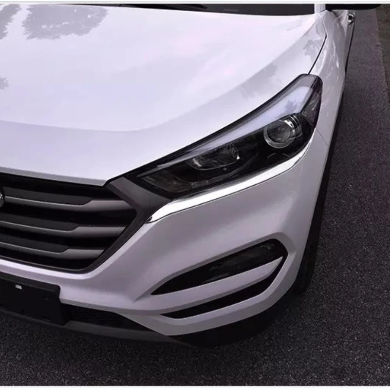 Chrome Headlights Eyebrow Eyelids Cover Trim Car Styling For Hyundai Tucson 2015 2016 2017 2018 Exterior Accessories