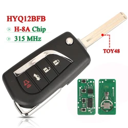 jingyuqin HYQ12BFB для Toyota Camry 2018 Flip Remote Car Key 315MHz H-8A Chip 89070-06790 TOY48 Blade Fob 4 кнопки