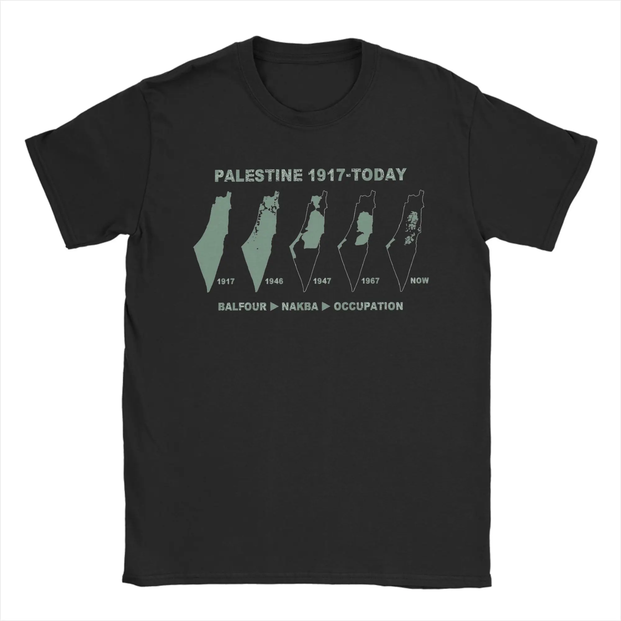Palestine Map Land Palestinian Map Men T Shirt  Vintage Tees Short Sleeve O Neck T-Shirt Cotton Graphic Clothing