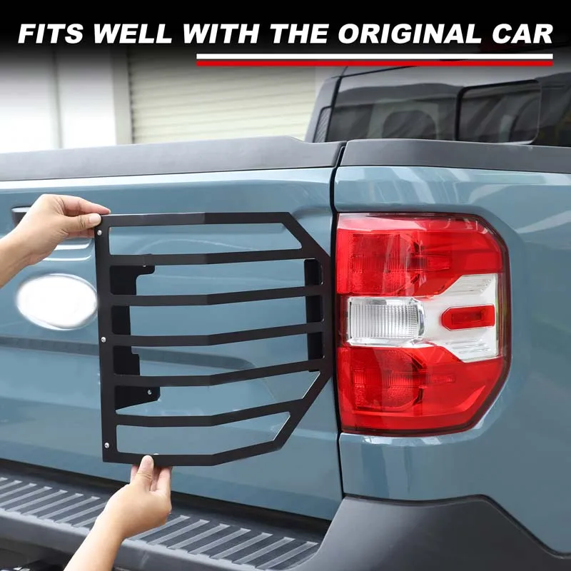 

For Ford Maverick Maverick 2022+ taillight protective mesh cover taillight protective cover carbon steel black 2pcs