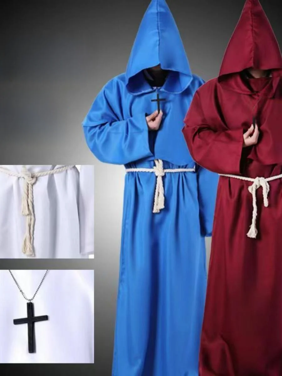 

New loween Medieval Monk Robe Nun's Habit Wizard Priest Cosplay Costume Ancient Chinese Sle Women's Faion Stage Outfit