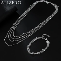 925 Sterling silver Tassel beads Bracelets necklaces for women fashion party wedding accessories jewelry sets gifts