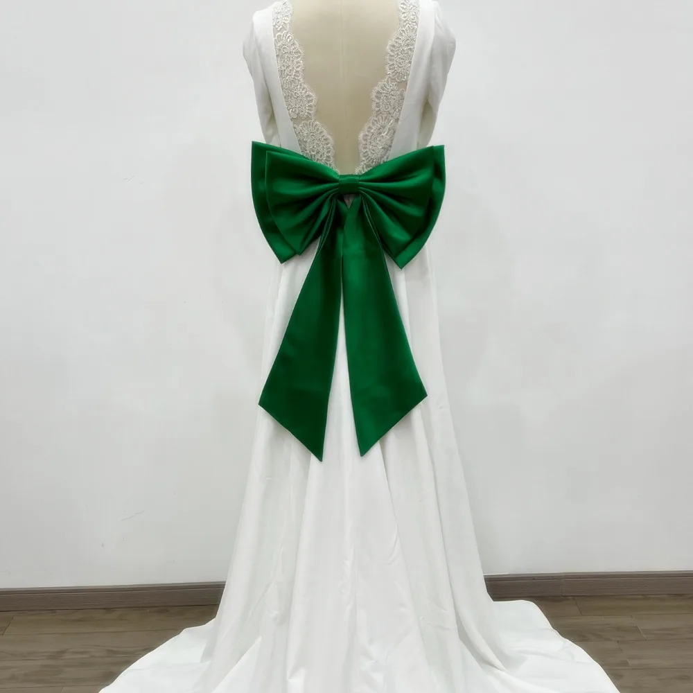 Detachable Satin Bridal Dress Ribbon Oversized Detachable Ribbon With Irregular Train Detachable Long Bridal Accessory Ribbon