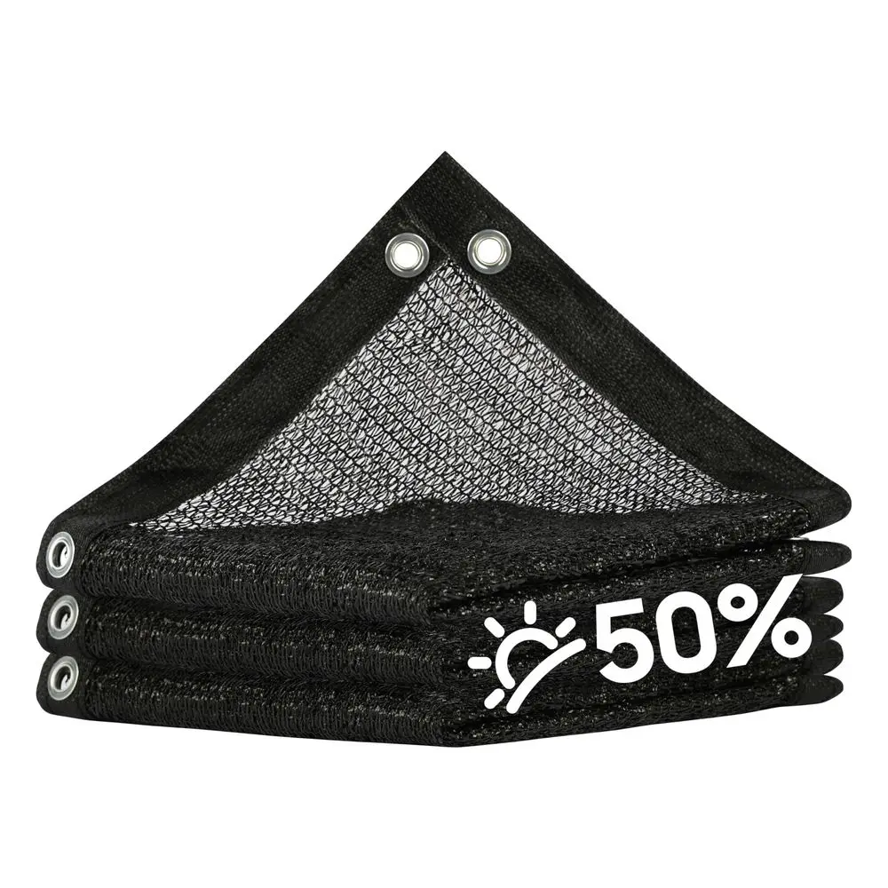 

50 Black Shade Cloth Custom Size 15FT x 35FT Mesh Tarp, UV Resistant Netting with grade Grommets for Plant Cover, Greenhouse,