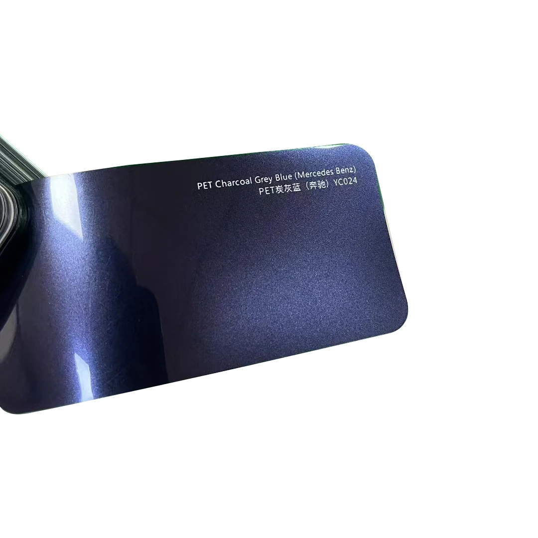 Car Wrap Film Charcoal Grey Blue Scratch Resistant Fade Resistant Automotive Color Change Film
