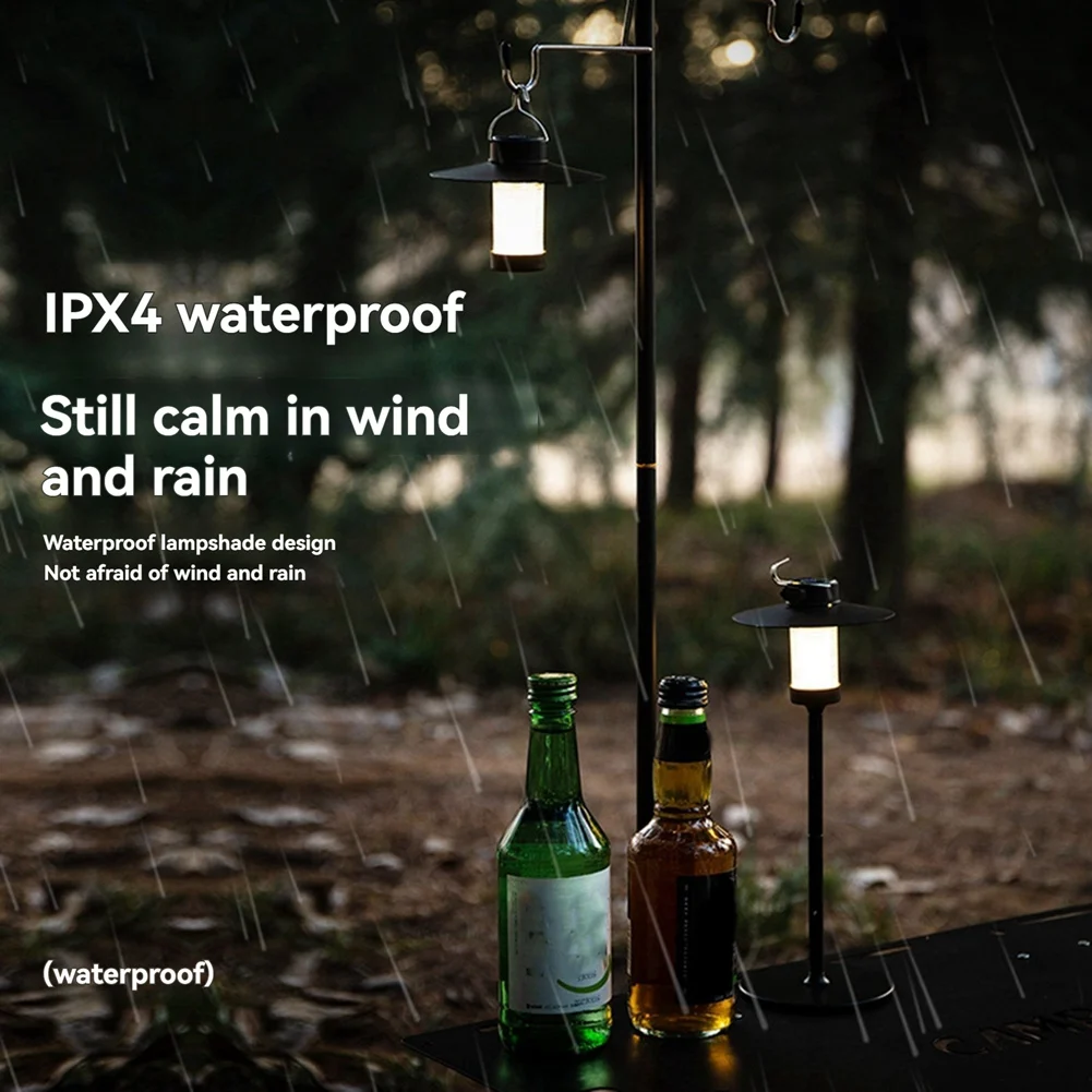 ABXHA Outdoor Camping Desktop Atmosphäre Licht Tragbare Camping Dekorative Lichter Retro Camp Zelt Licht Hängen Lampe B